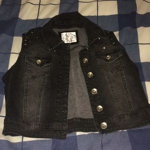 Bedazzled Cropped Vest